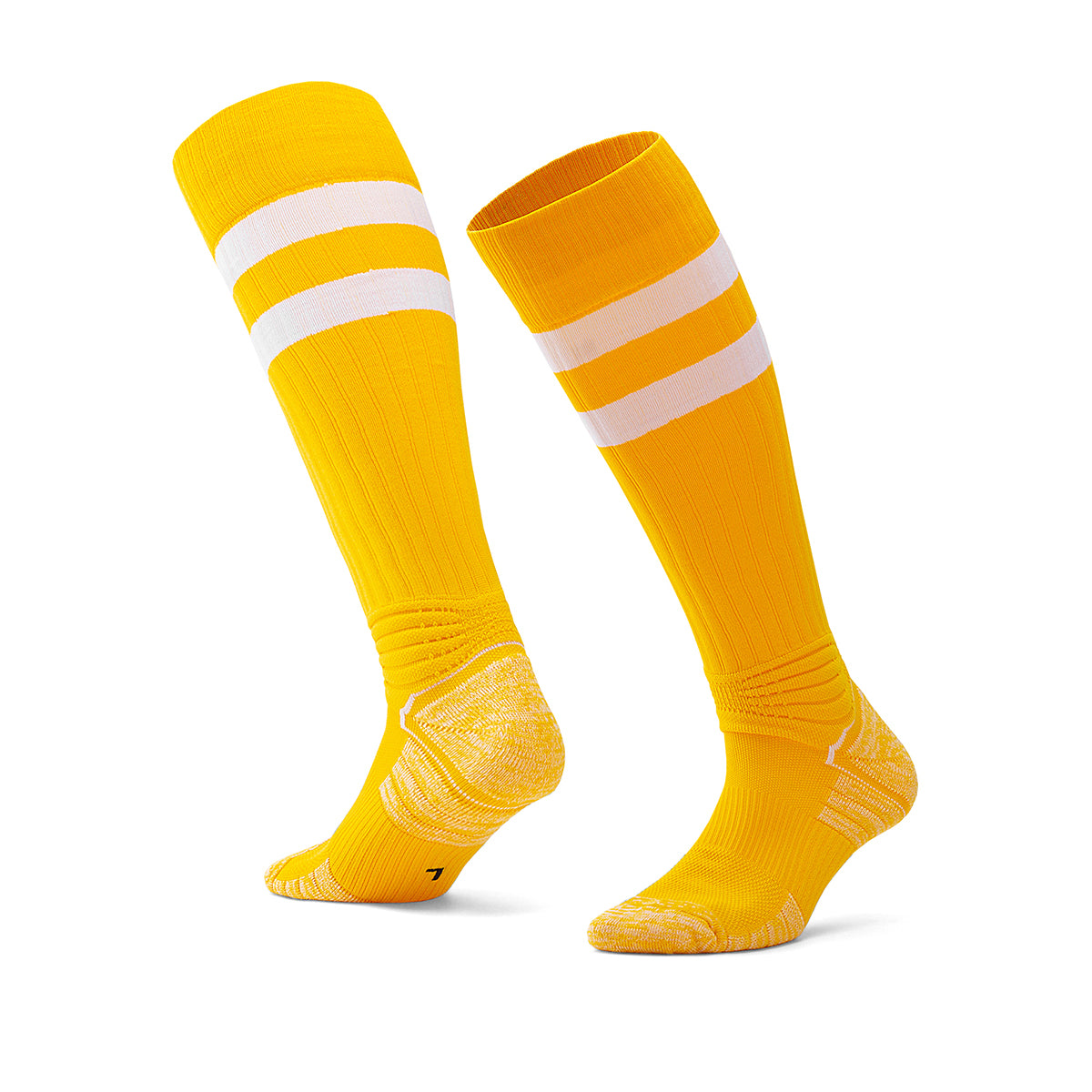Evening Training Youth Soccer Socks | High-Visibility Yellow White Socks