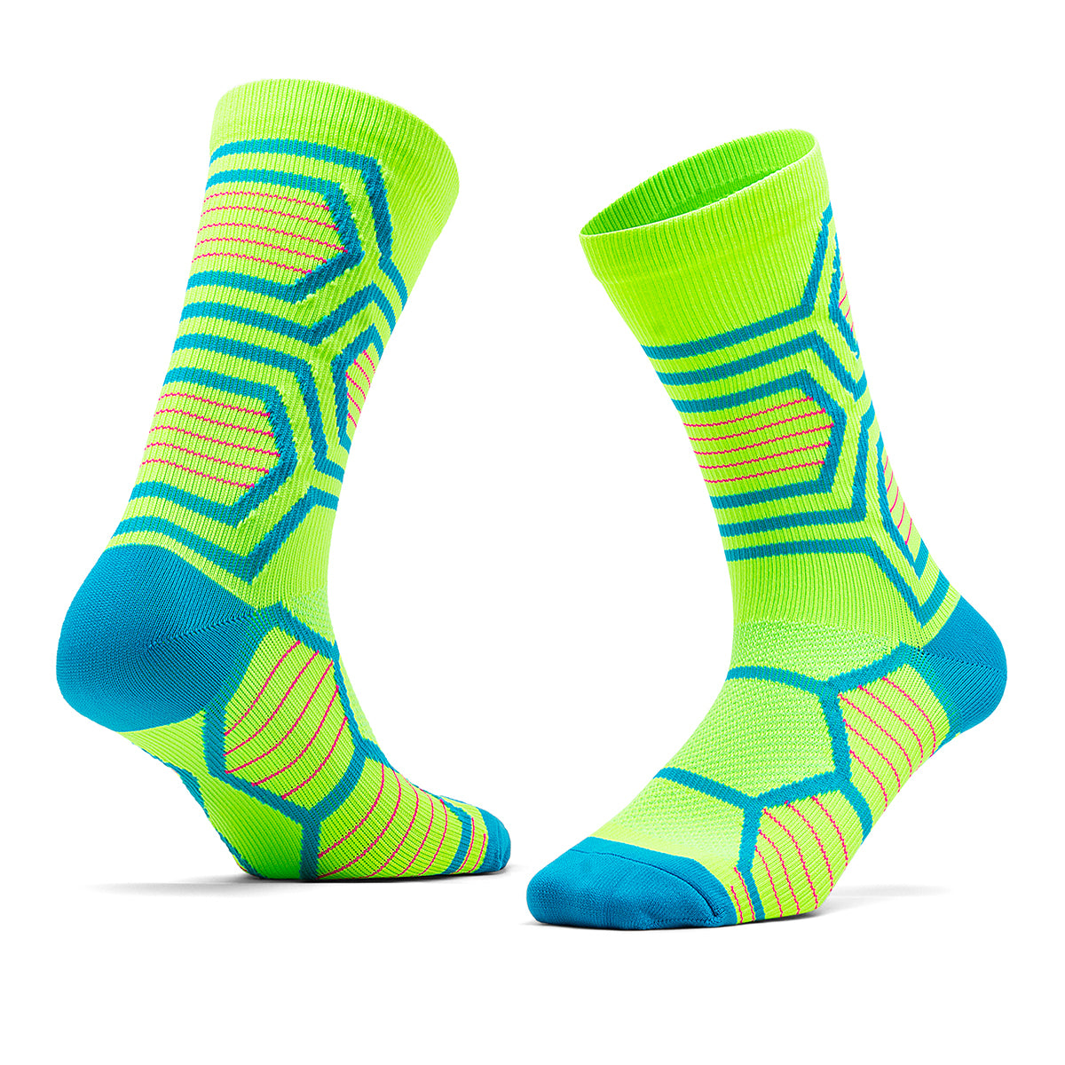 OEM Neon Green High-Visibility Mountain Bike Race Socks | 50 Pairs MOQ
