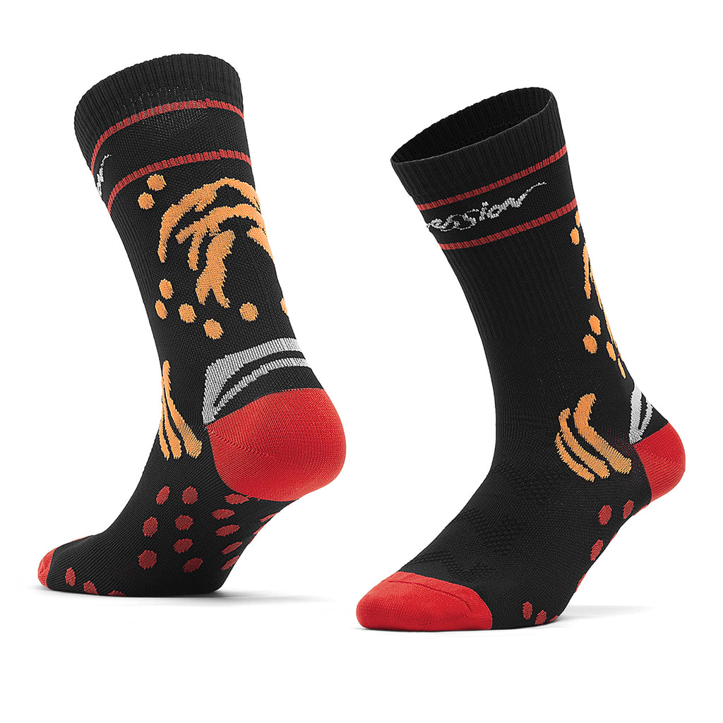 Anti-Slip Grip Cycling Socks | OEM Flame Pattern Urban Bike Socks