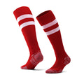 Red White Campus League Soccer Socks | School Team Home Uniform Socks