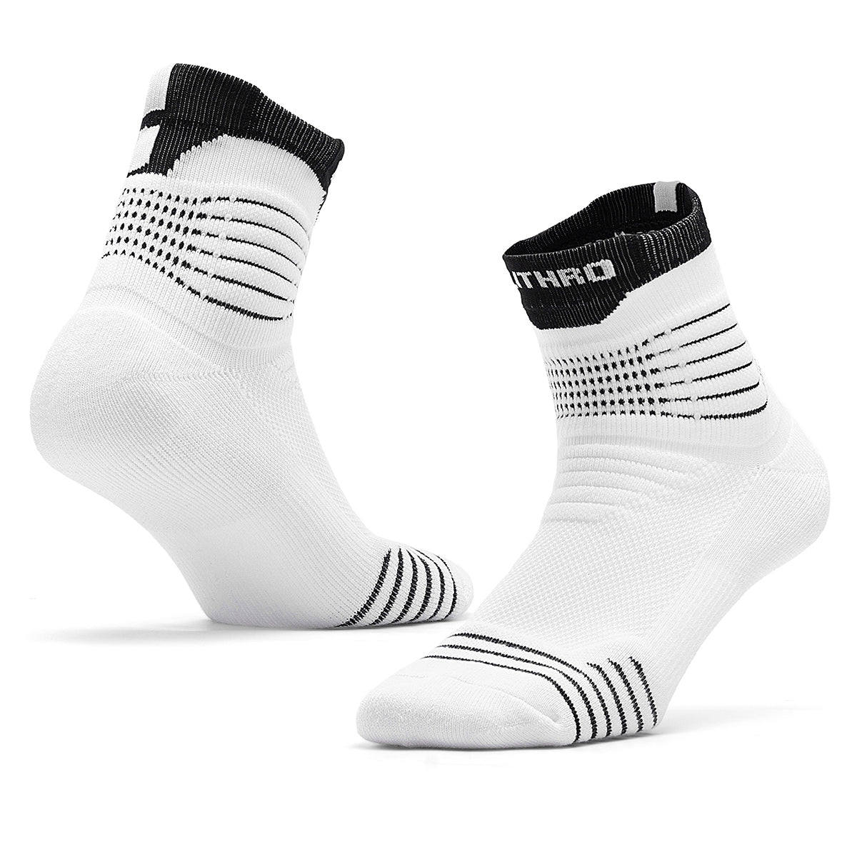 Custom Black White Quarter Crew Socks | OEM Multi-Sport Training Socks