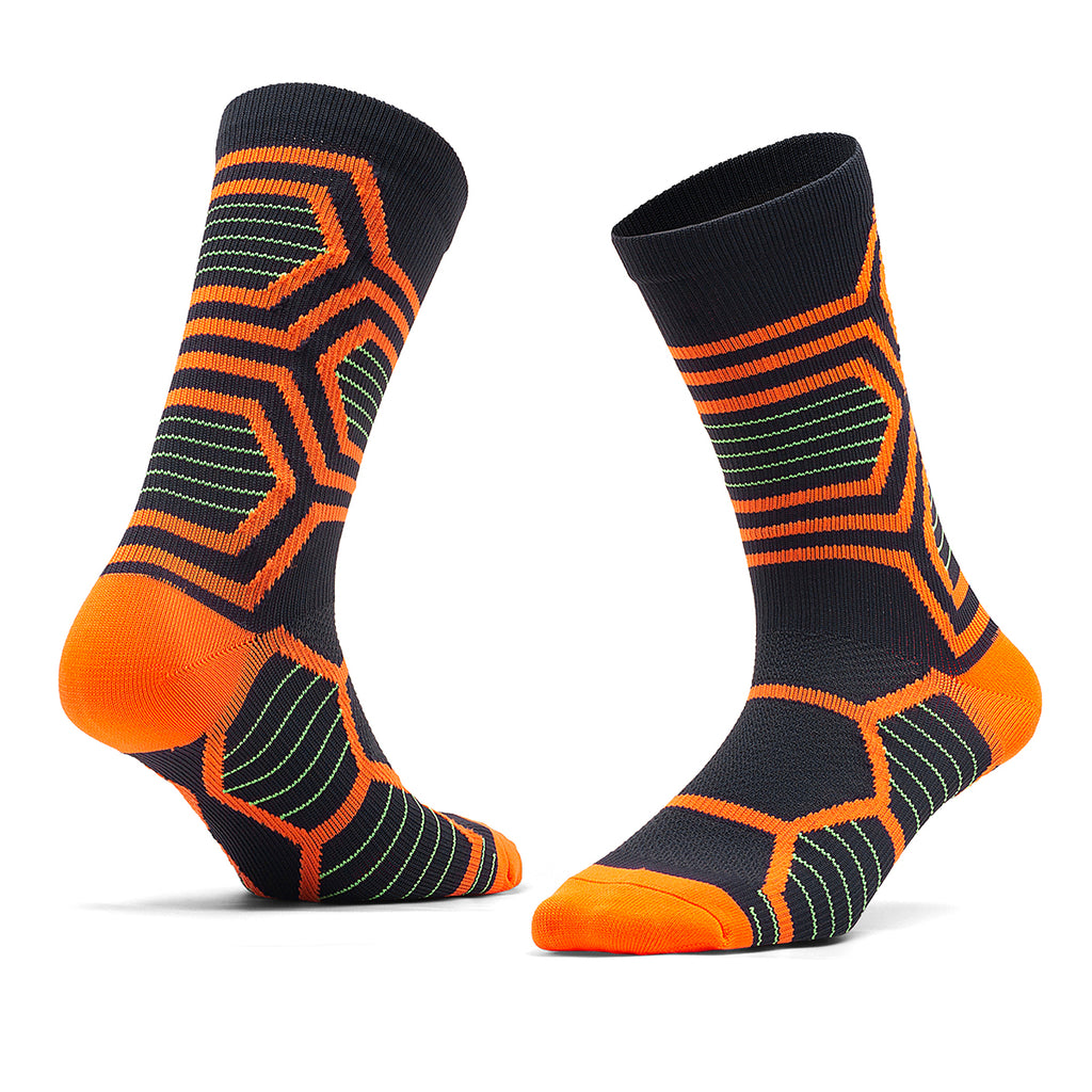 Geometric Compression Crew Socks | OEM High-Intensity Training Athletic Socks