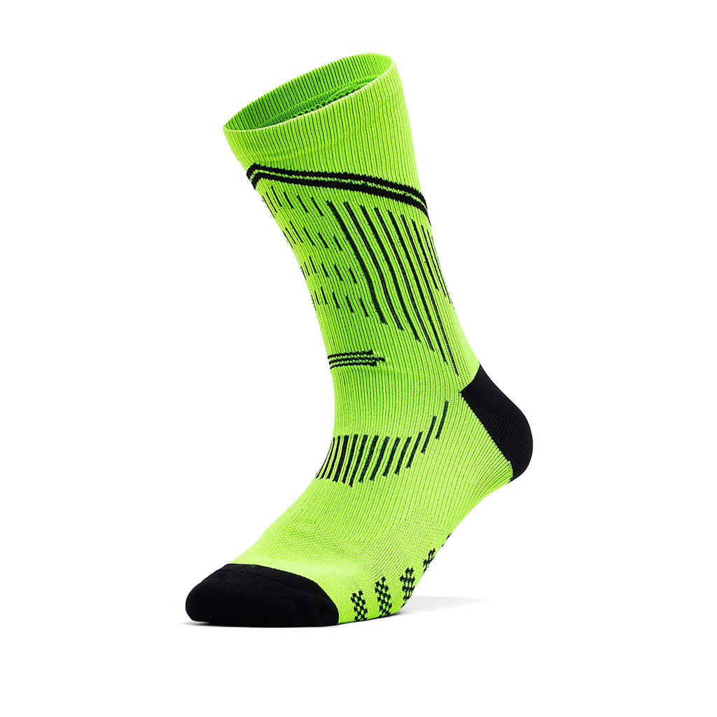 All-Weather High-Visibility Training Socks | OEM Neon Green-Black Daily Running Socks