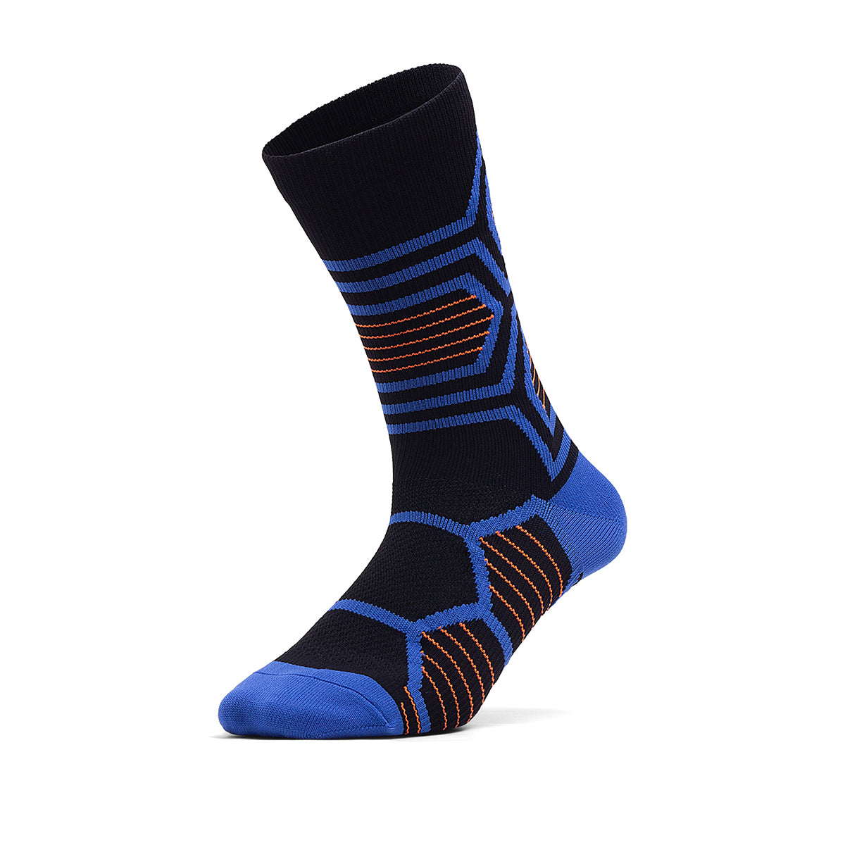 Blue-Orange Cycling Compression Crew Socks