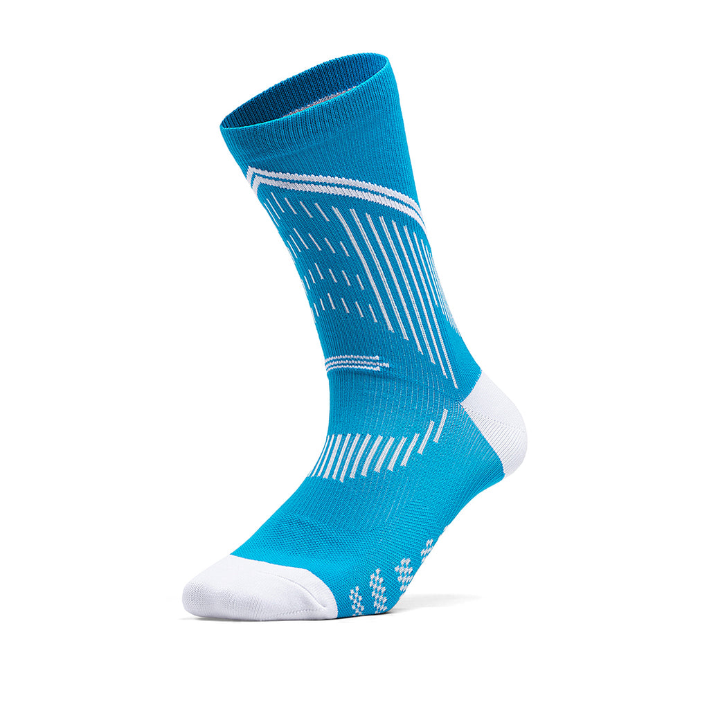 Summer Road Marathon Running Socks | OEM Breathable Quick-Dry Blue-White Athletic Socks