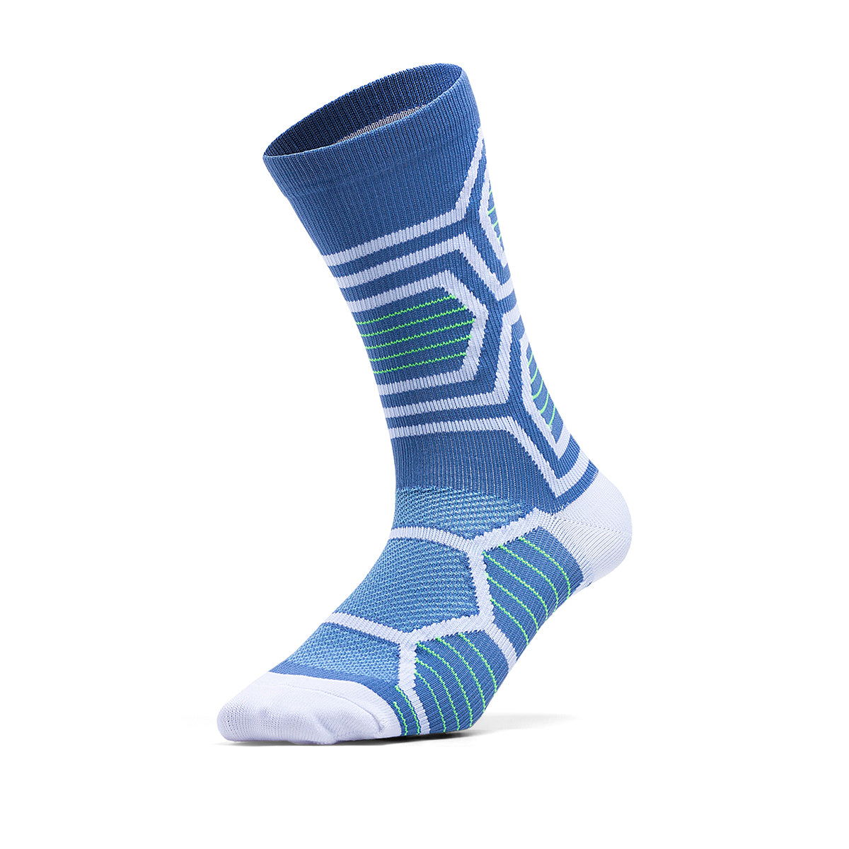 Customizable Light Blue White Road Cycling Socks | OEM Breathable Summer Bike Compression Socks