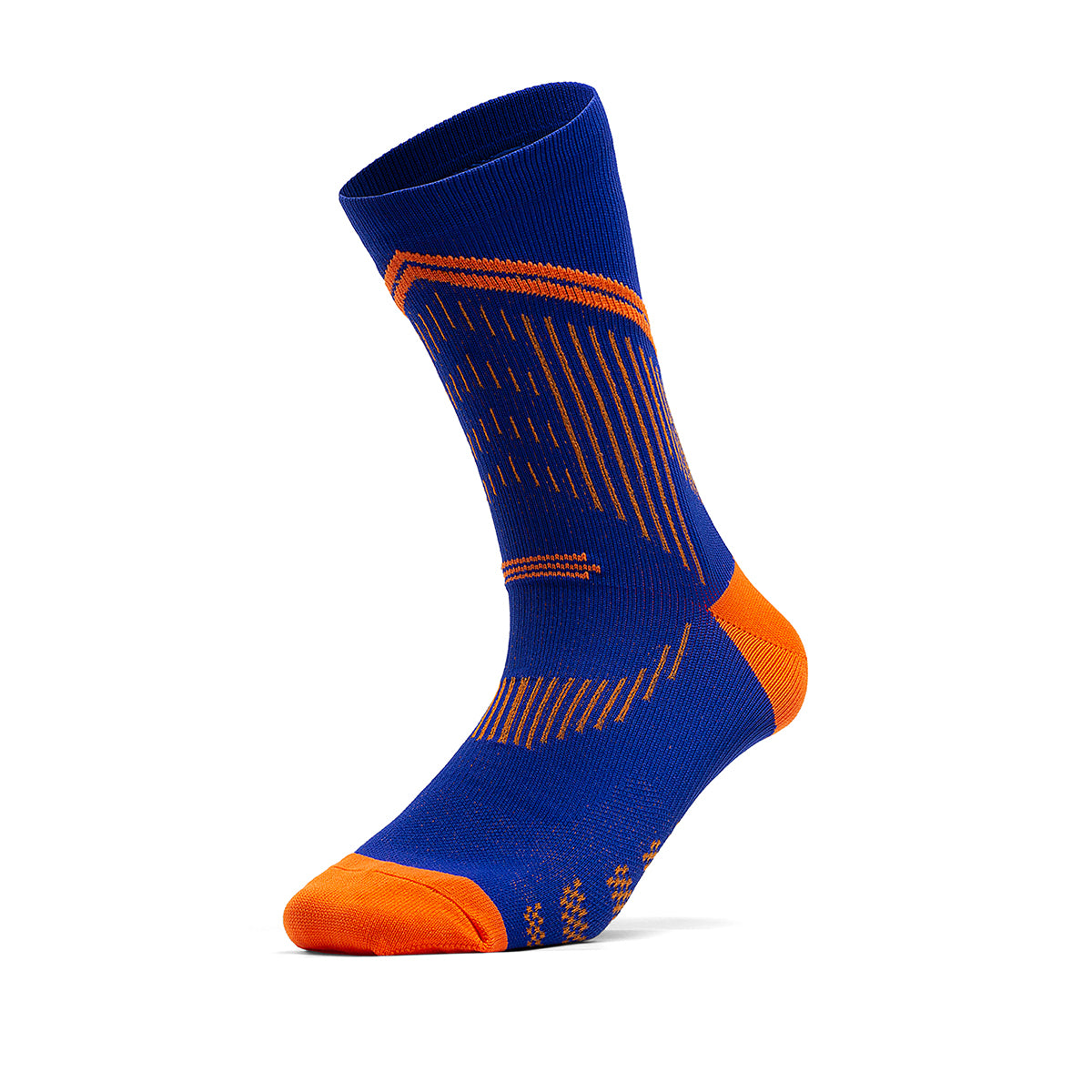 Marathon Running Compression Socks | OEM Mid-Distance Blue-Orange Athletic Socks