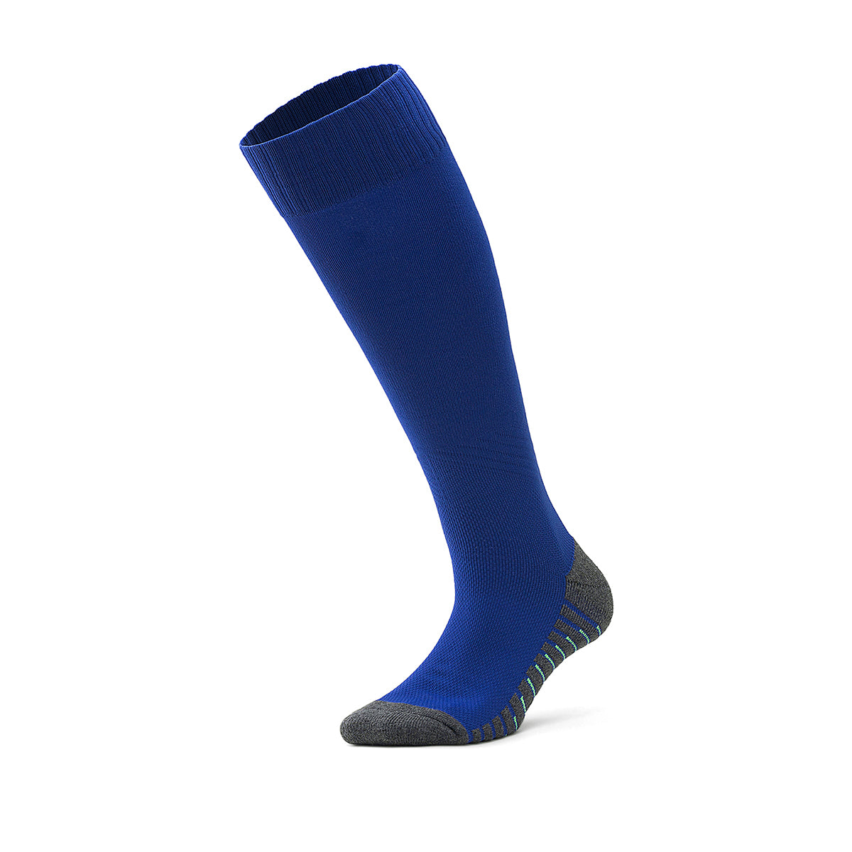 Royal Blue Gray Green Striped Soccer Socks | Campus League Anti-Slip Training Socks