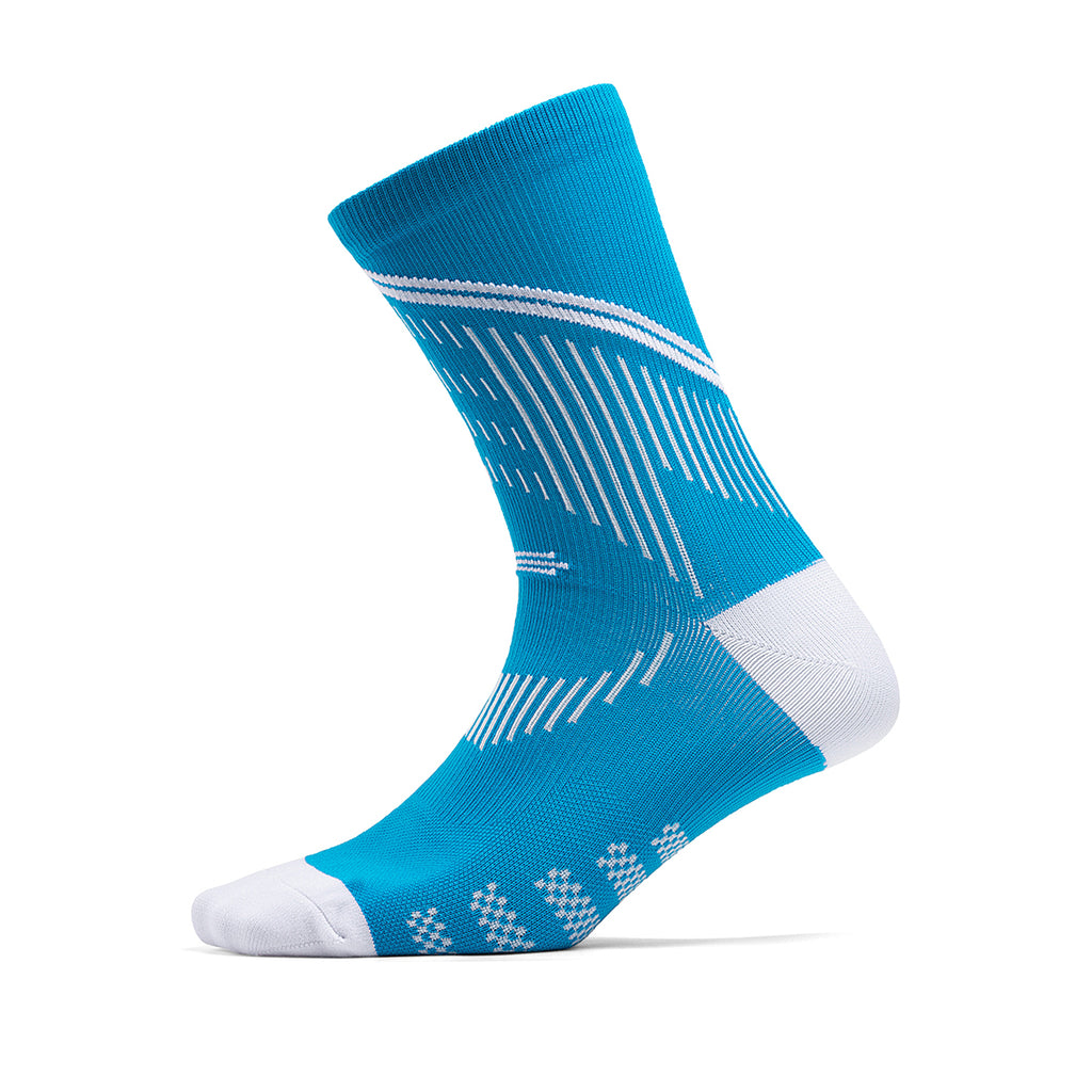 Summer Road Marathon Running Socks | OEM Breathable Quick-Dry Blue-White Athletic Socks