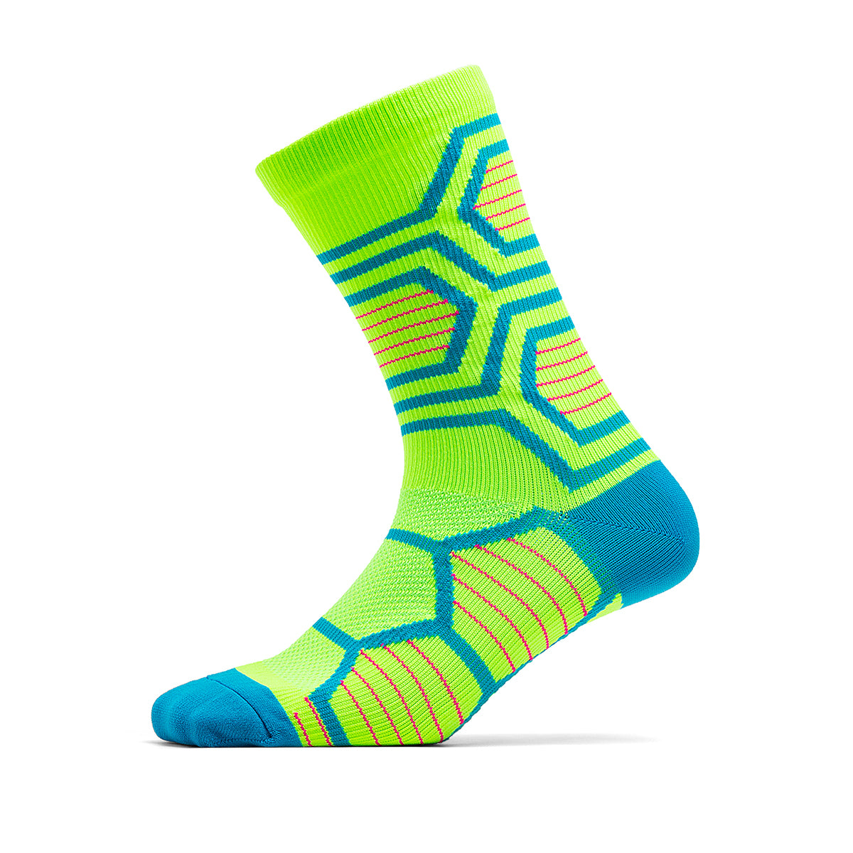 OEM Neon Green High-Visibility Mountain Bike Race Socks | 50 Pairs MOQ