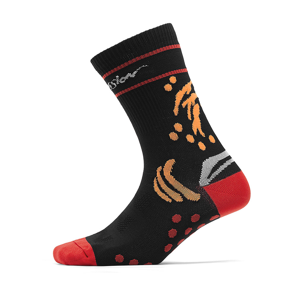 Anti-Slip Grip Cycling Socks | OEM Flame Pattern Urban Bike Socks