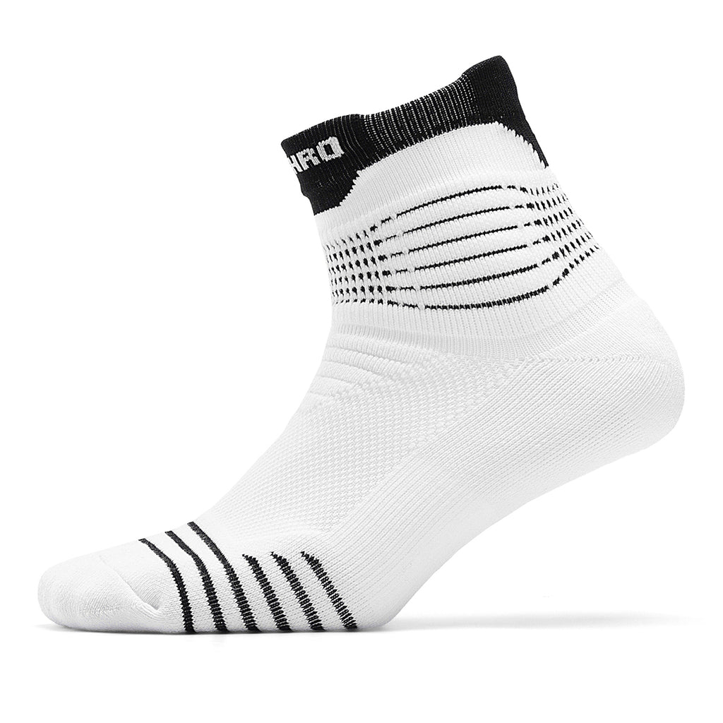 Custom Black White Quarter Crew Socks | OEM Multi-Sport Training Socks
