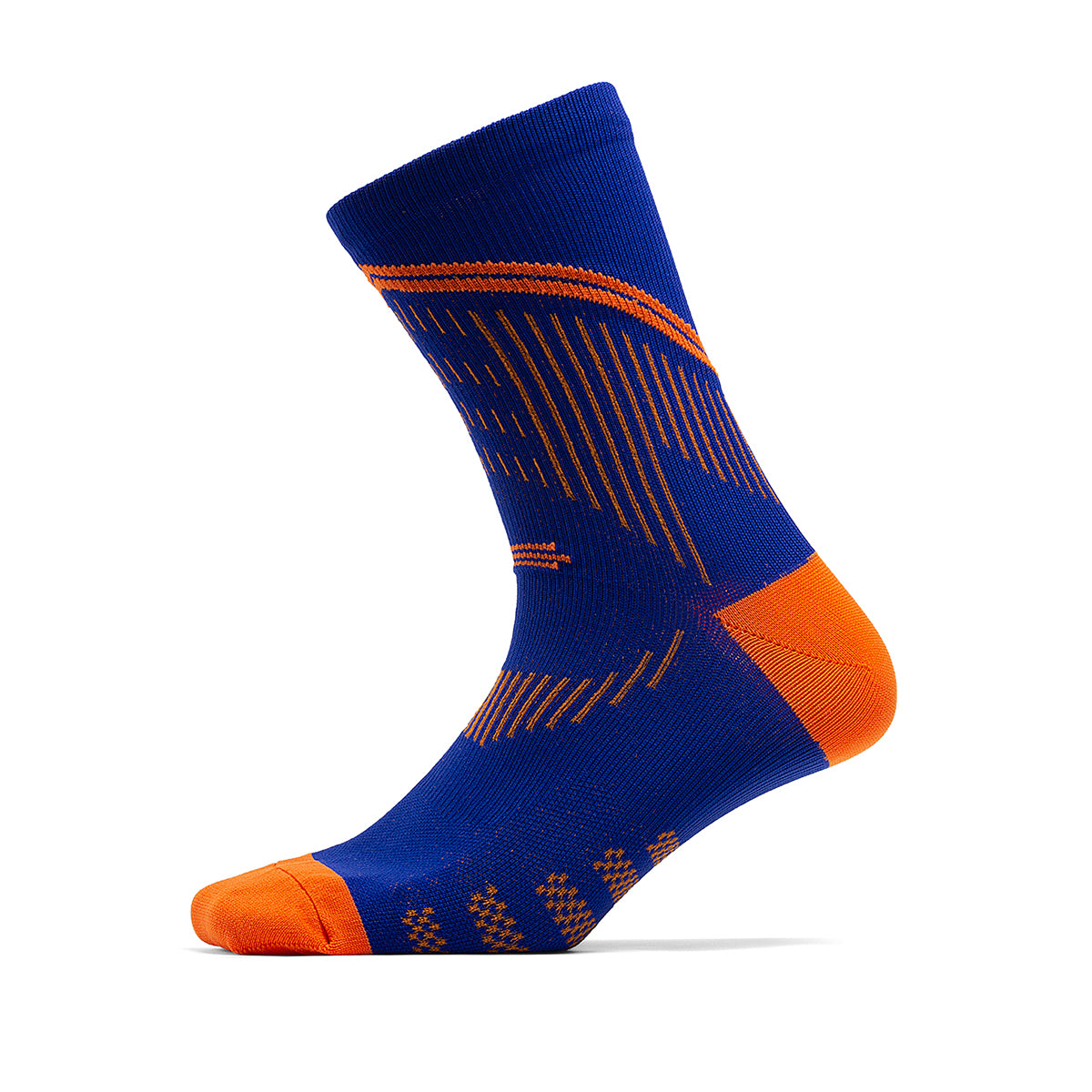 Marathon Running Compression Socks | OEM Mid-Distance Blue-Orange Athletic Socks