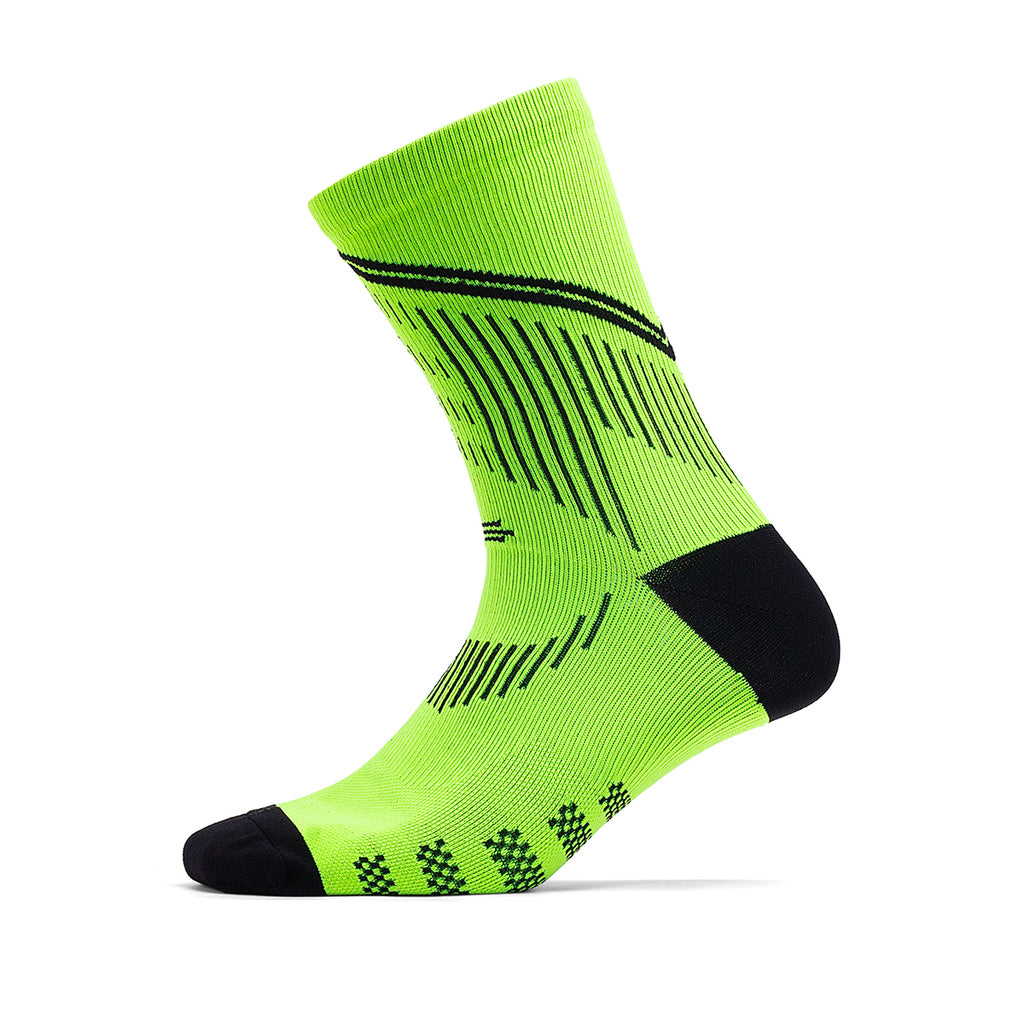 All-Weather High-Visibility Training Socks | OEM Neon Green-Black Daily Running Socks