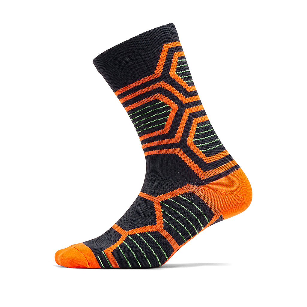 Geometric Compression Crew Socks | OEM High-Intensity Training Athletic Socks