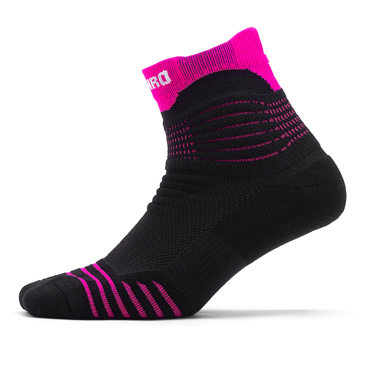 Black Pink Quarter Crew Training Socks | Customizable Logo & Accent Socks 50 Pairs MOQ