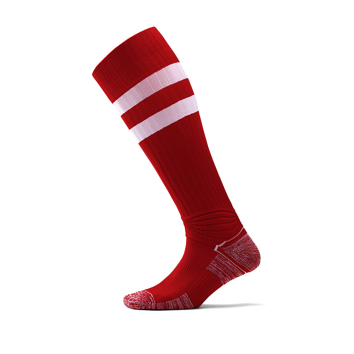 Red White Campus League Soccer Socks | School Team Home Uniform Socks