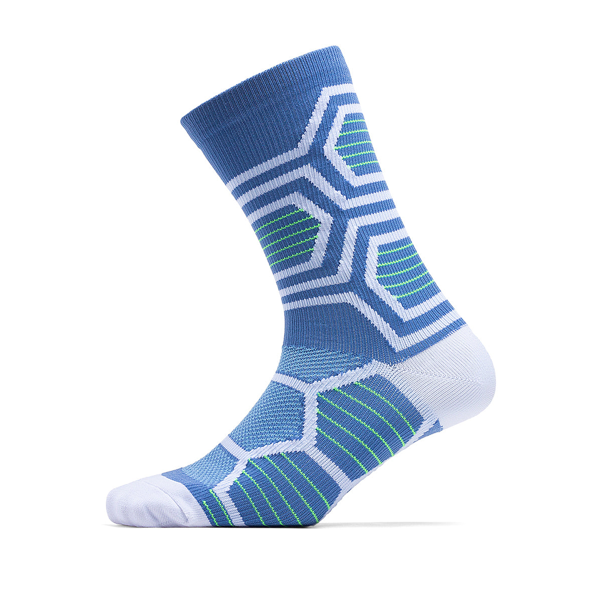 Customizable Light Blue White Road Cycling Socks | OEM Breathable Summer Bike Compression Socks