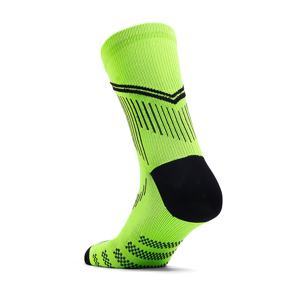All-Weather High-Visibility Training Socks | OEM Neon Green-Black Daily Running Socks