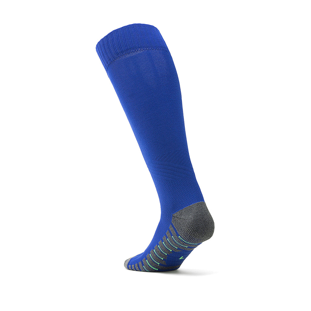 Royal Blue Gray Green Striped Soccer Socks | Campus League Anti-Slip Training Socks