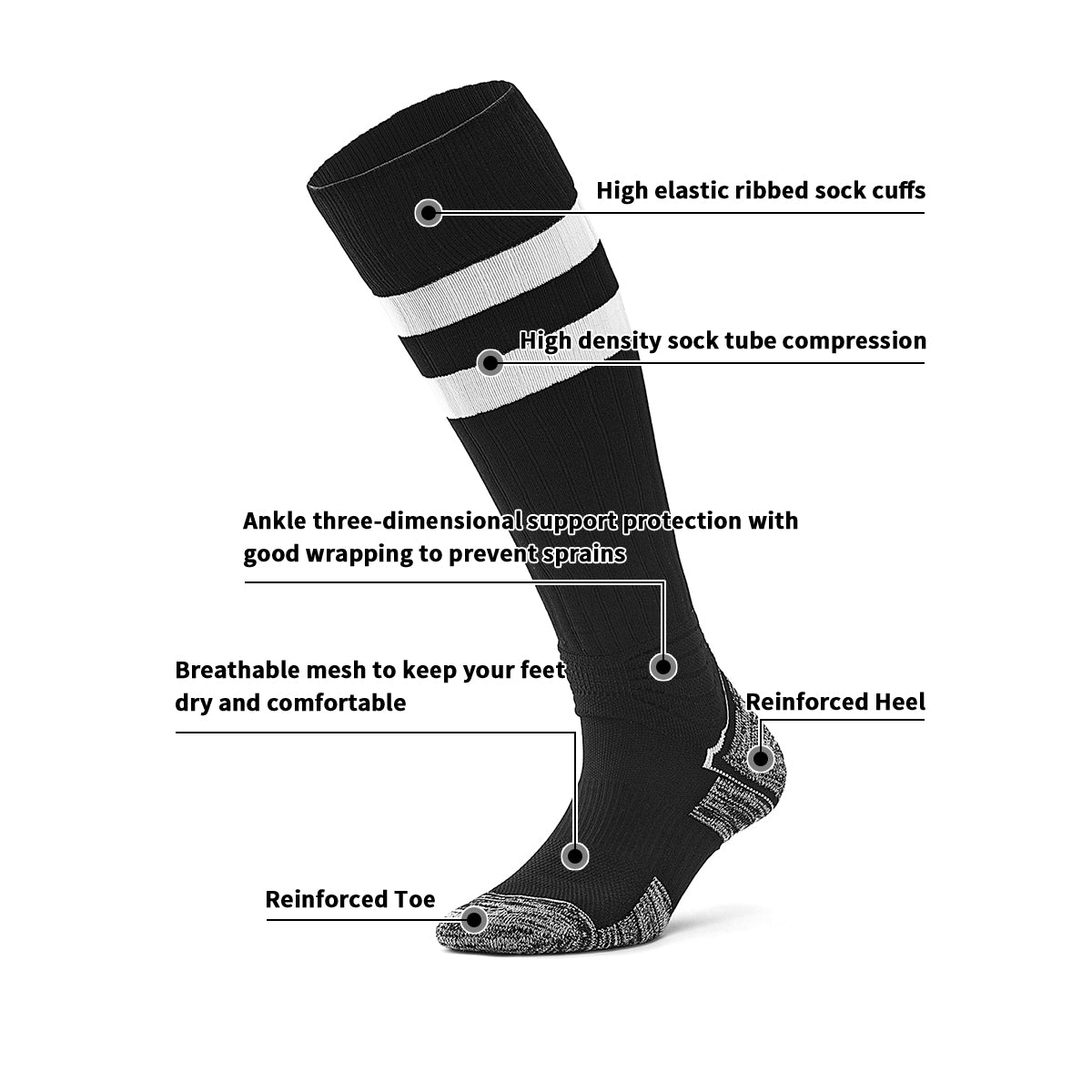 Retro Campus League Soccer Socks | School Team Uniform Striped Socks