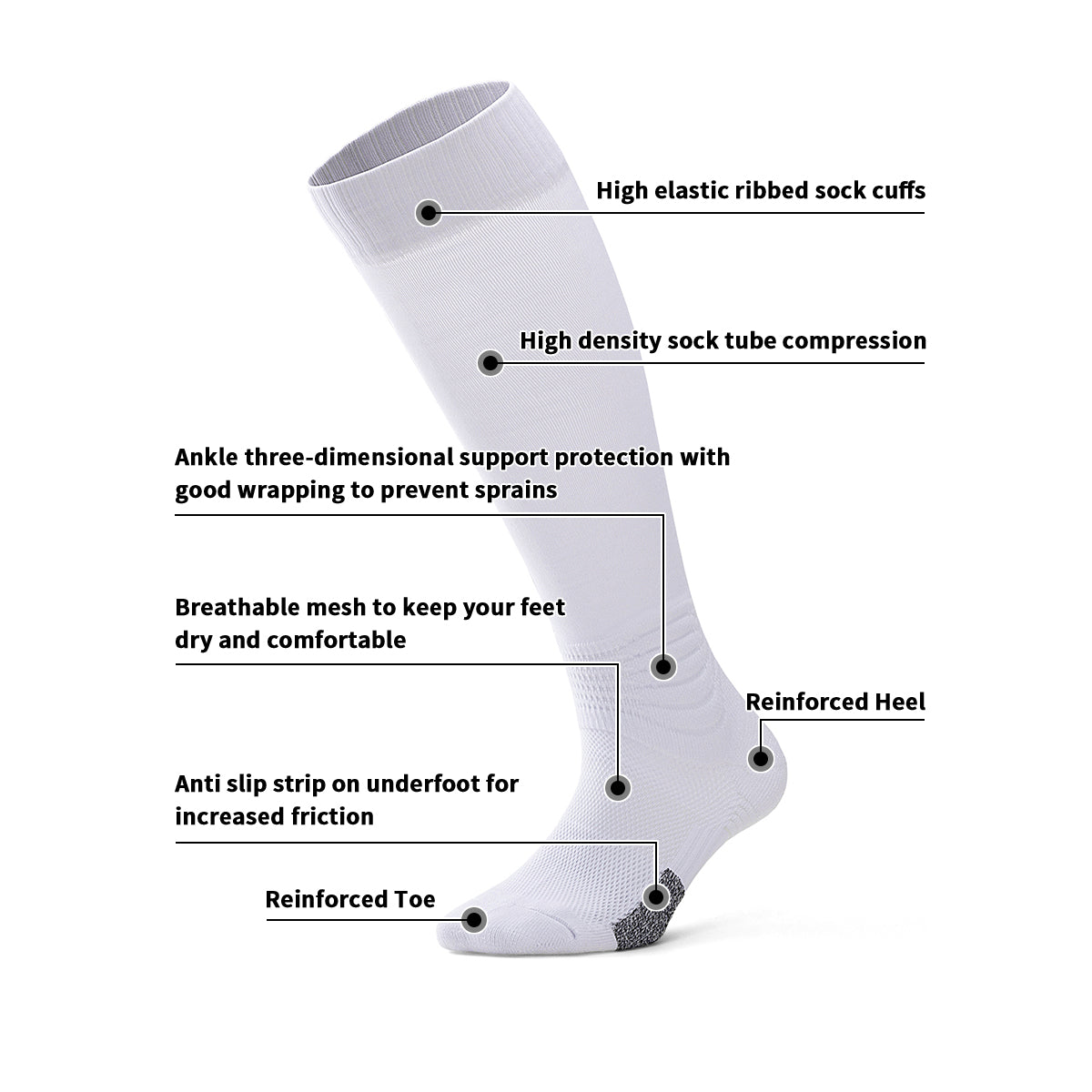 Anti-Slip Youth Soccer Socks | OEM High-Traction Terry Training Socks