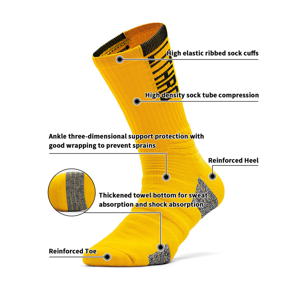 Yellow High-Visibility Basketball Socks
