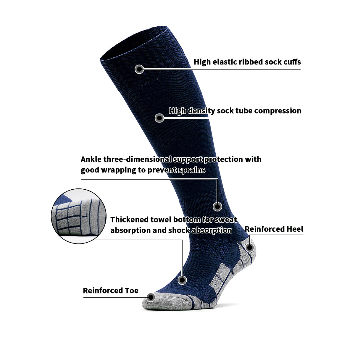 Pro Training Navy Soccer Socks