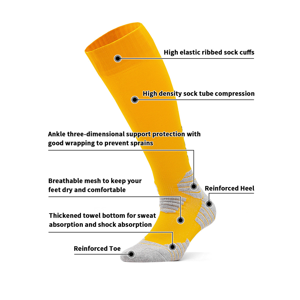 Yellow Away Team Youth Soccer Socks
