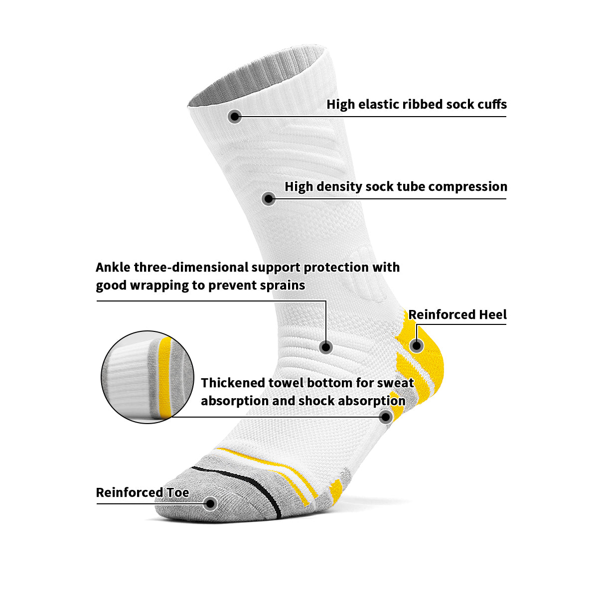6-Point Protection Pro Basketball Socks