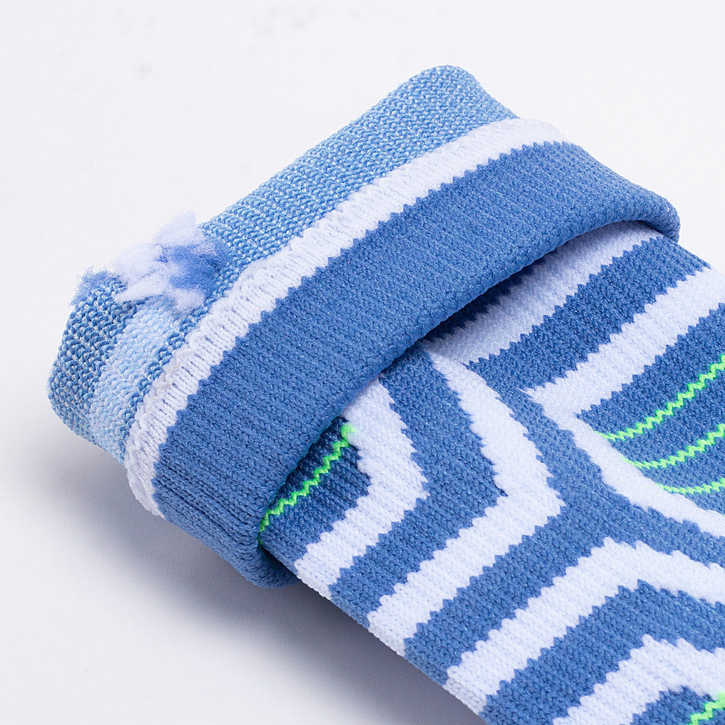 Customizable Light Blue White Road Cycling Socks | OEM Breathable Summer Bike Compression Socks