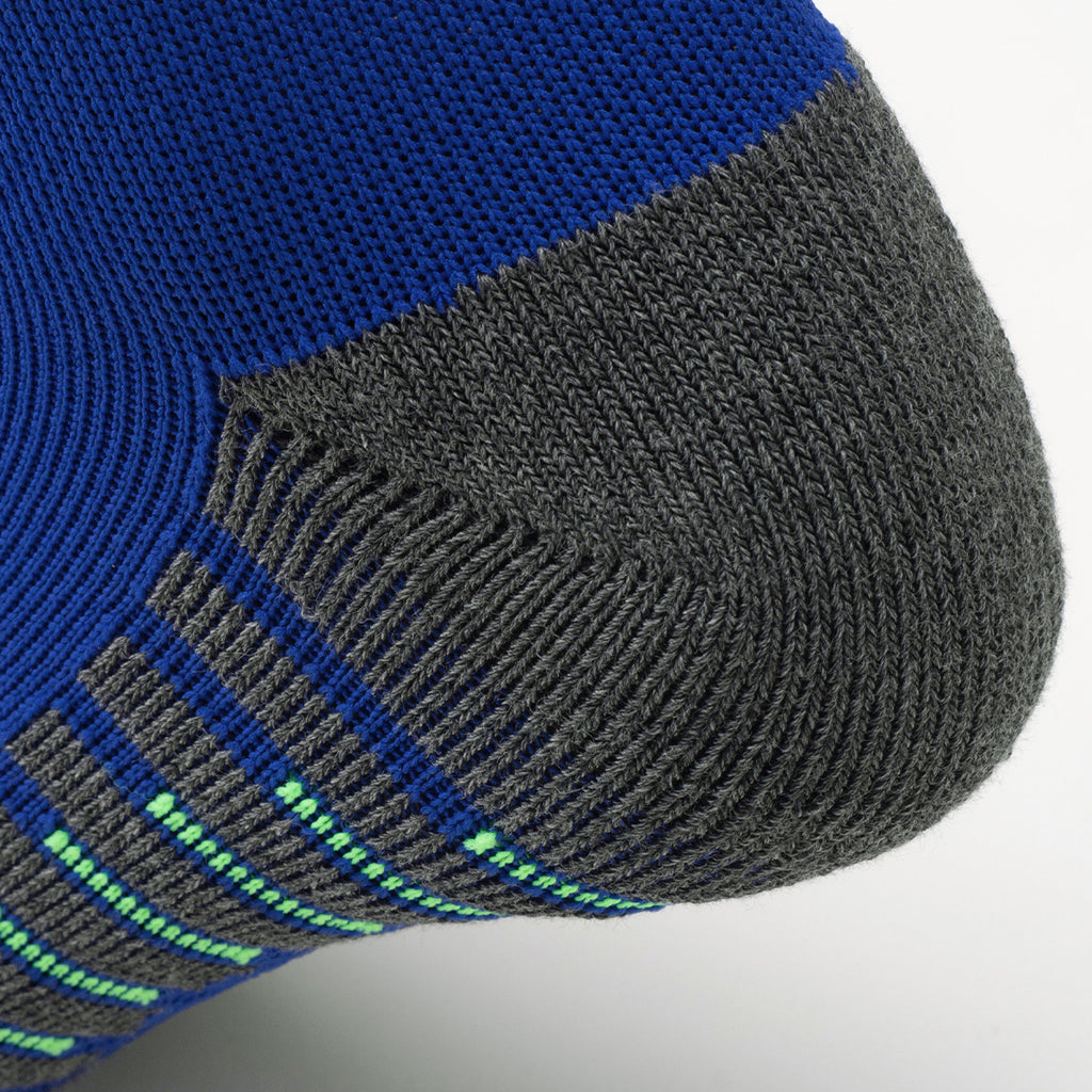 Royal Blue Gray Green Striped Soccer Socks | Campus League Anti-Slip Training Socks