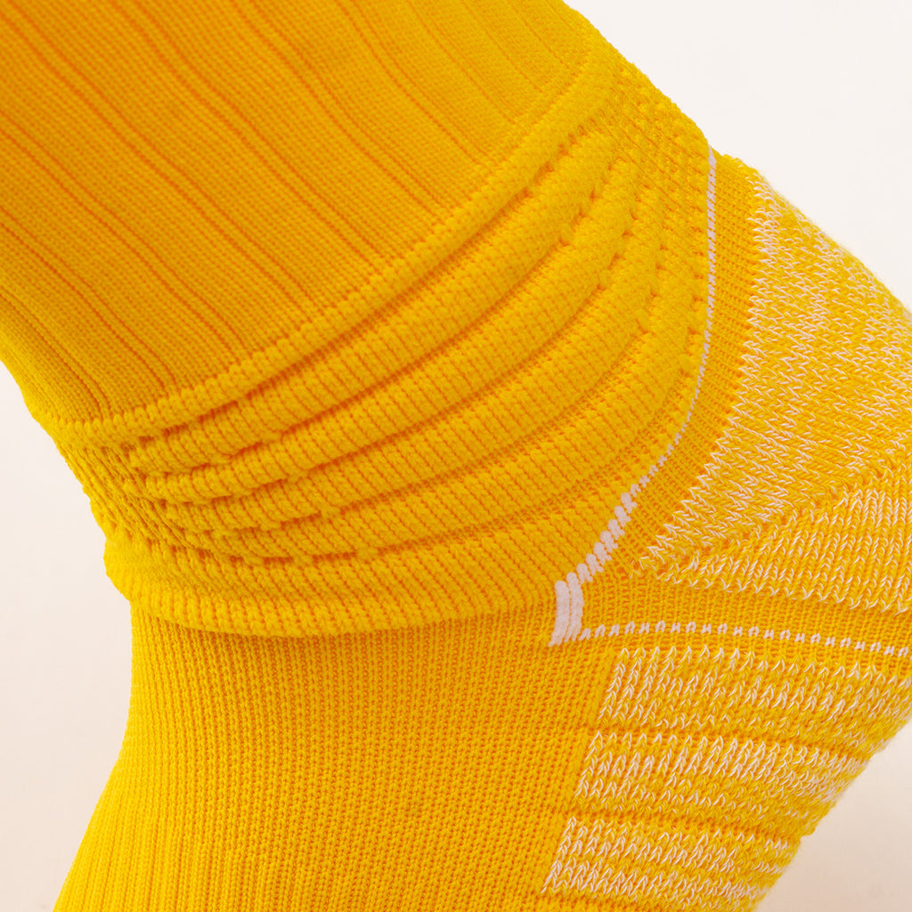 Evening Training Youth Soccer Socks | High-Visibility Yellow White Socks
