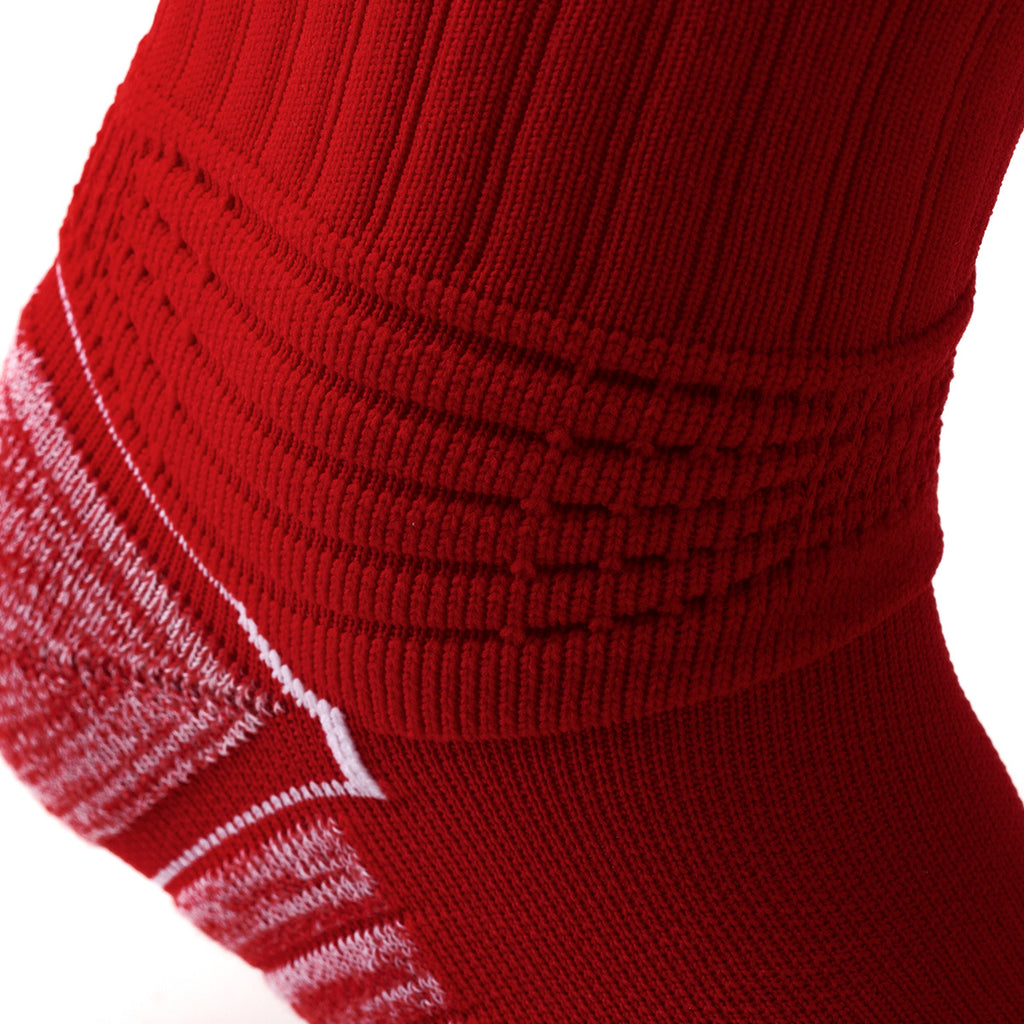 Red White Campus League Soccer Socks | School Team Home Uniform Socks