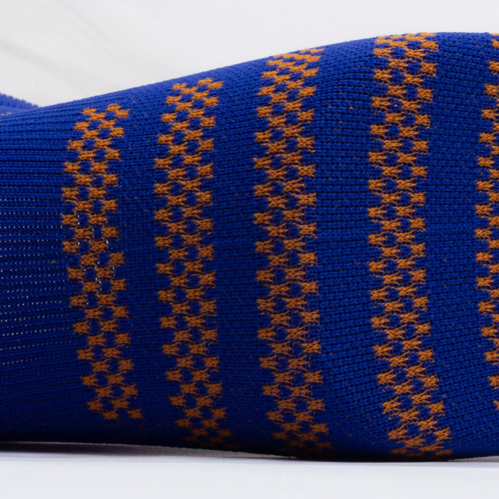 Marathon Running Compression Socks | OEM Mid-Distance Blue-Orange Athletic Socks