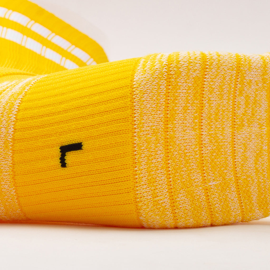 Evening Training Youth Soccer Socks | High-Visibility Yellow White Socks