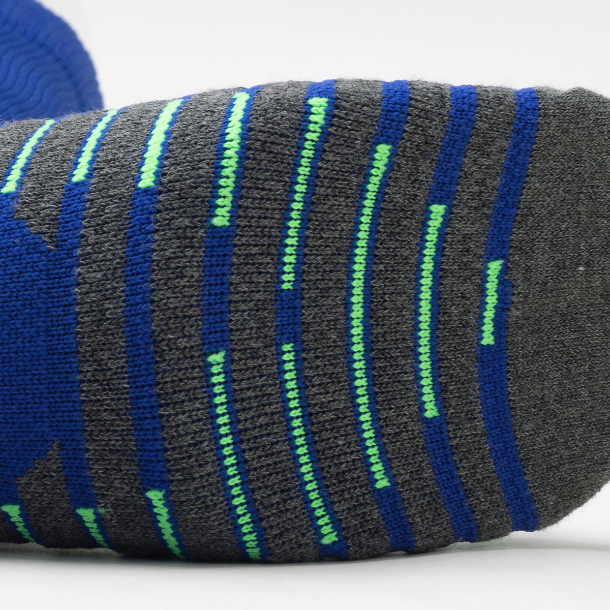 Royal Blue Gray Green Striped Soccer Socks | Campus League Anti-Slip Training Socks