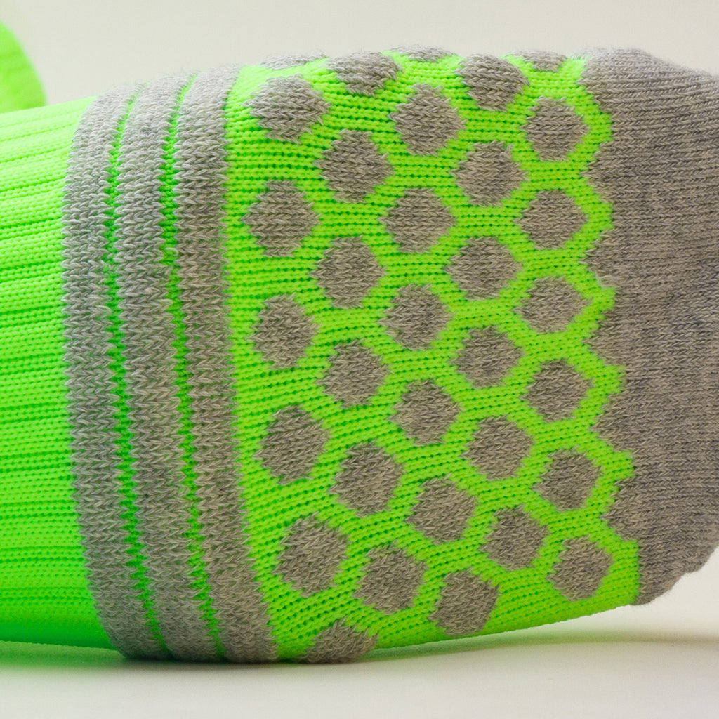 Neon Green Night Training Socks | High-Visibility Anti-Slip