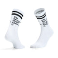 White Black Retro Striped Crew Socks