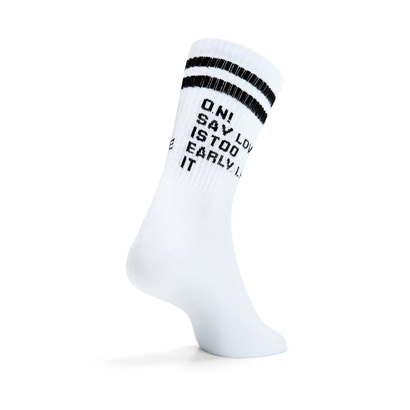 White Black Retro Striped Crew Socks