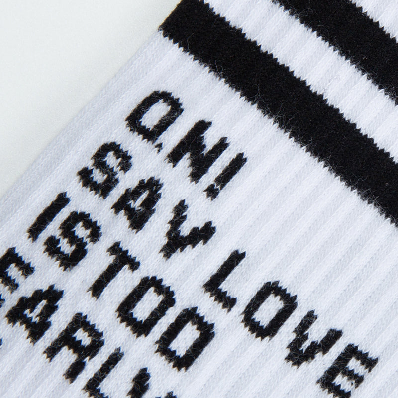 White Black Retro Striped Crew Socks