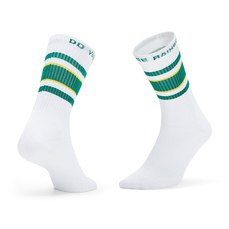 Customizable Letter & Striped Crew Socks | OEM Custom Logo Retro Streetwear Socks | 50 Pairs MOQ for Brands