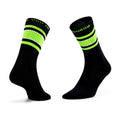 Black Neon Green Streetwear Crew Socks