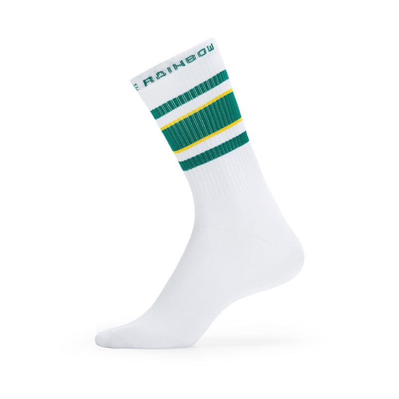 Customizable Letter & Striped Crew Socks | OEM Custom Logo Retro Streetwear Socks | 50 Pairs MOQ for Brands