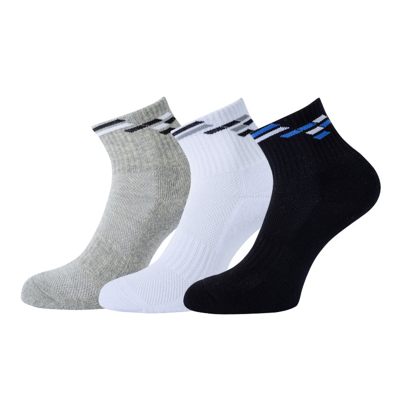 Tri-Color Mid-Cuff Everyday Socks | Customizable Logo & Stripe Socks
