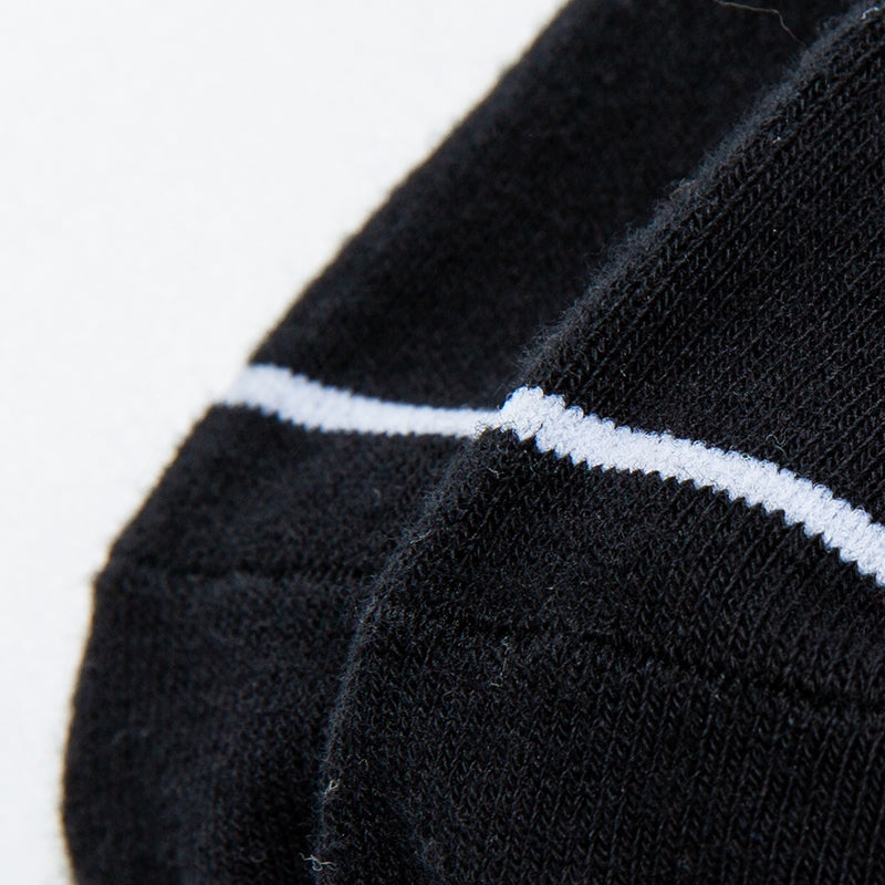 Black Techwear Geometric Crew Socks