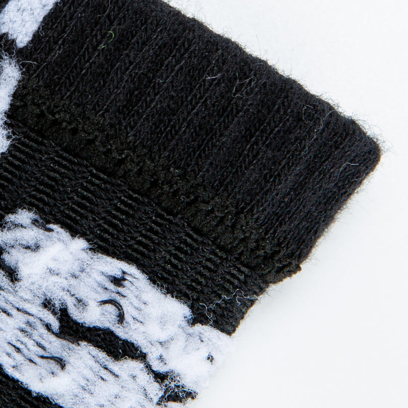 Black Techwear Geometric Crew Socks