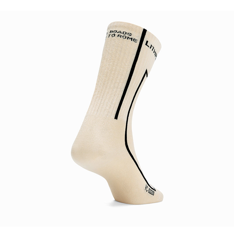 Beige Neutral Techwear Crew Socks