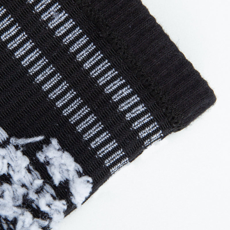Black Retro Striped Crew Socks