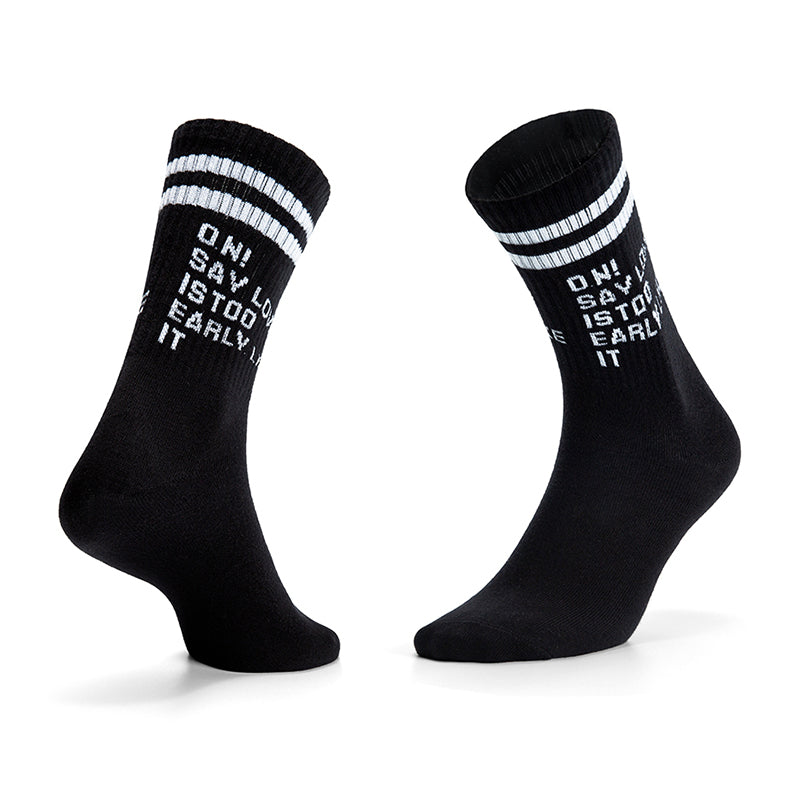 Black Retro Striped Crew Socks